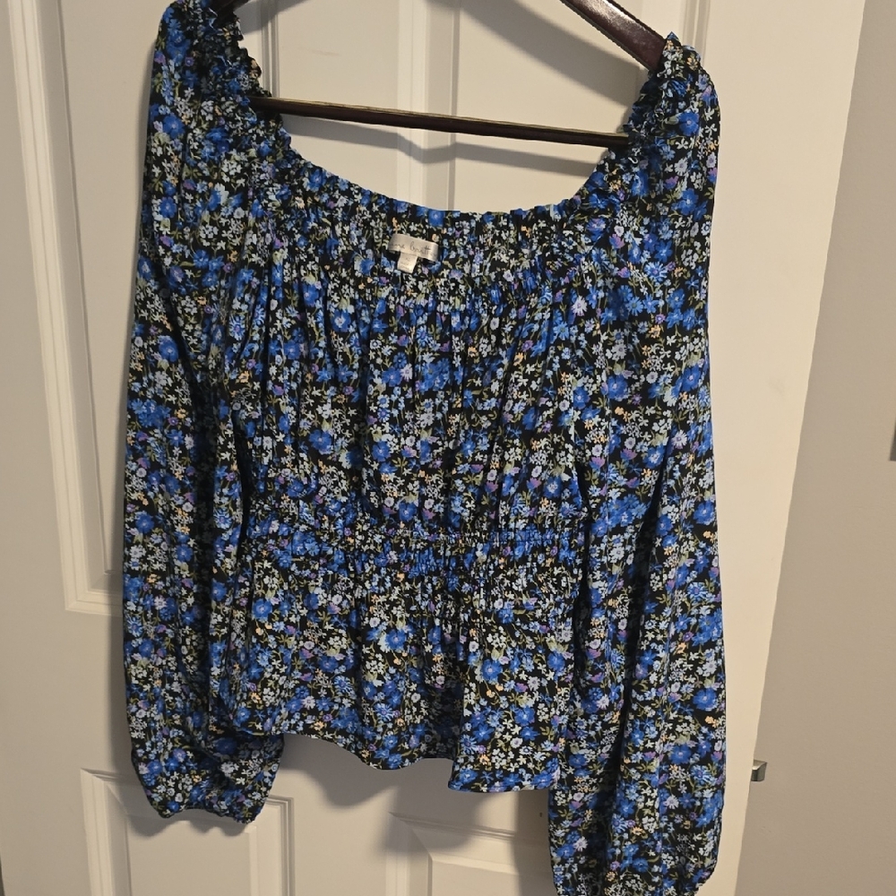 Nine Britton Blue Floral Blouse